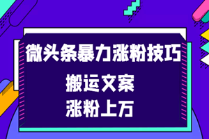 微头条如何快速涨粉？技巧分享
