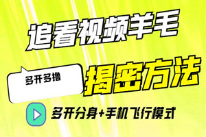 追看视频，多开撸现金秒到账揭秘