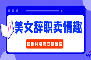七天变现上万！美女辞职卖情趣引流，项目实操（全流程实操教程）